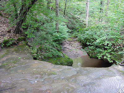 Riffle Waterfall (Riffle Falls) near Cottageville and Millwood, West Virginia - Photo 2 top view - scenic Riffle Waterfall (Riffle Falls) near Cottageville and Millwood, West Virginia